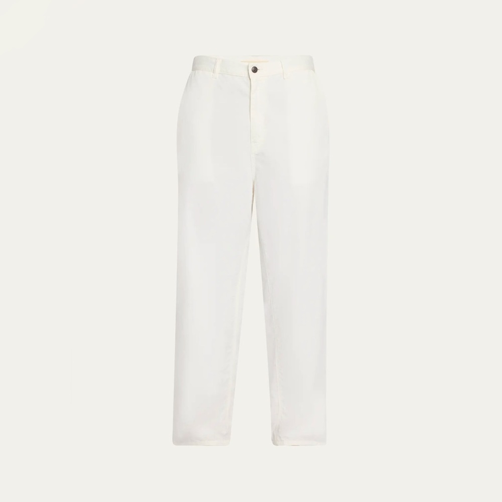 The Row Ivory Pants Size 8 Straight Leg Cream Minimalist Luxury EUC Designer